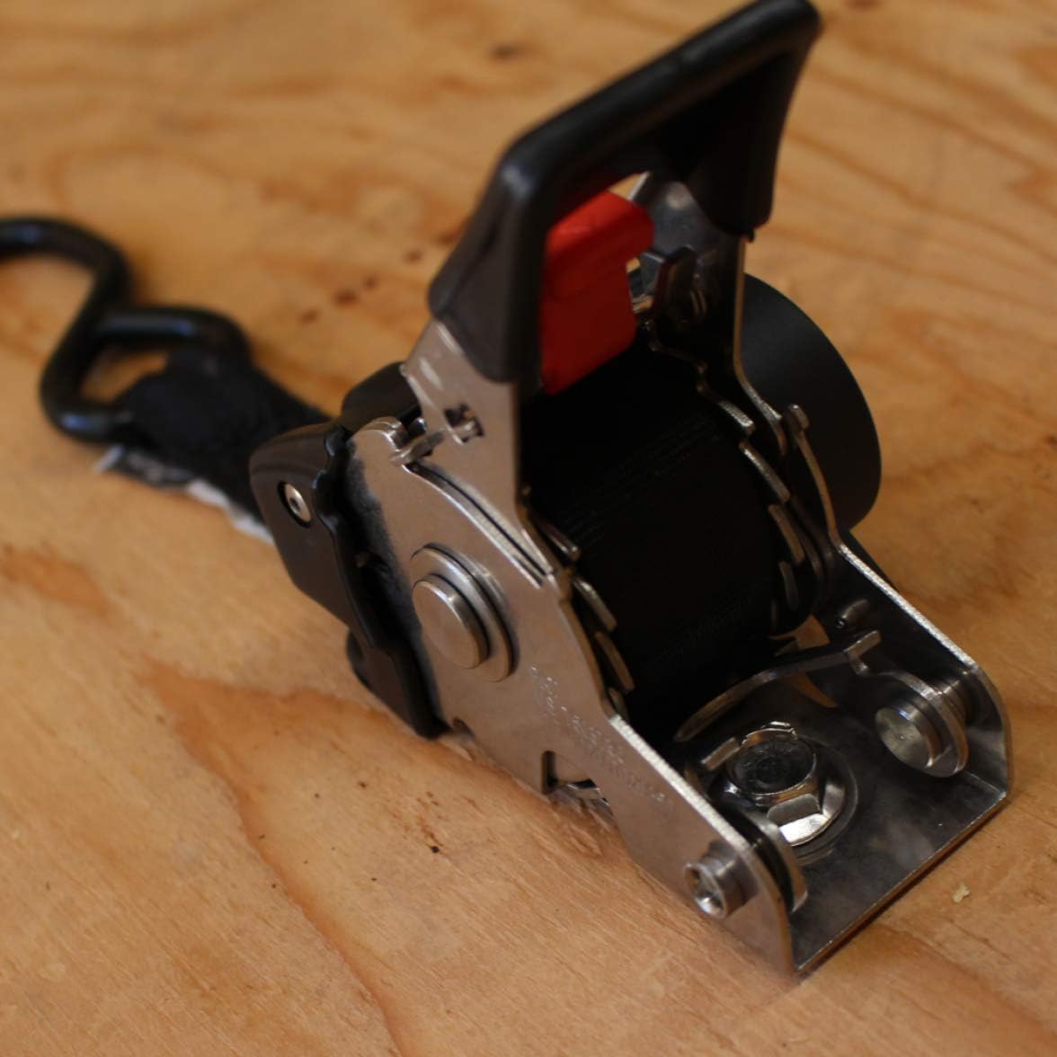 2 Quick n Easy AutoRetract Marine Strap Transom Tie Downs | Stainless Steel Retractable 1" x 6' Bolt-on NO-Ratchet Cargo Straps w/S Hook for Boats, Docks, Trailers : Automotive