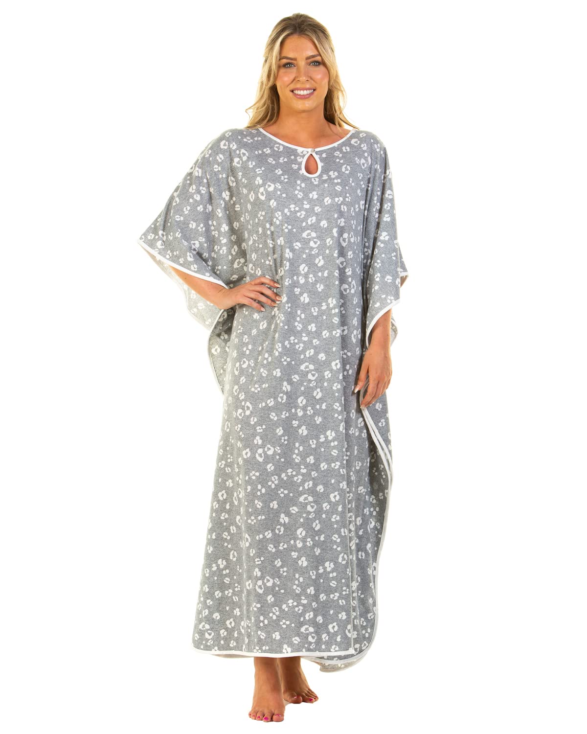 Undercover Ladies 'Heather Leopard' Kaftan 830 Grey