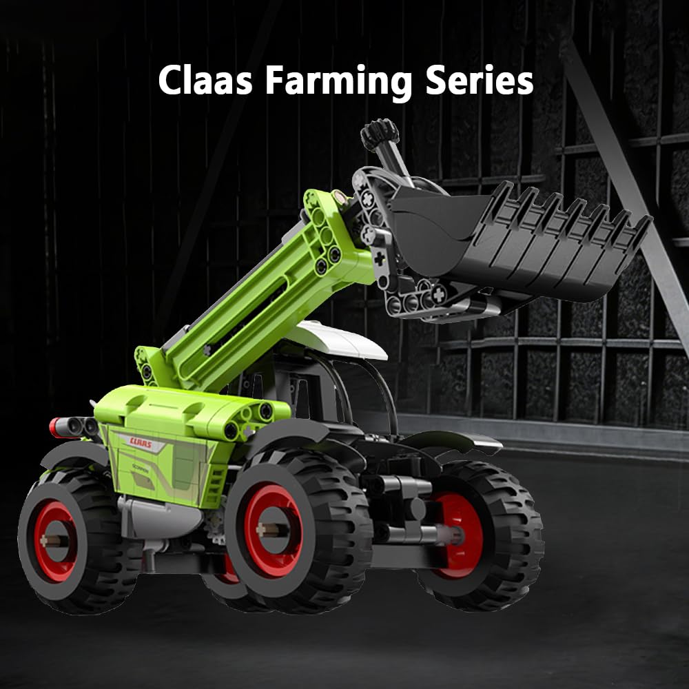 CaDA C65016W Mini CLAAS Farm Loader Building Set, modelo de maquinaria agrícola CLAAS, 401 piezas de equipo mecánico movible de construcción de equipo agrícola, juguete de vehículo de construcción