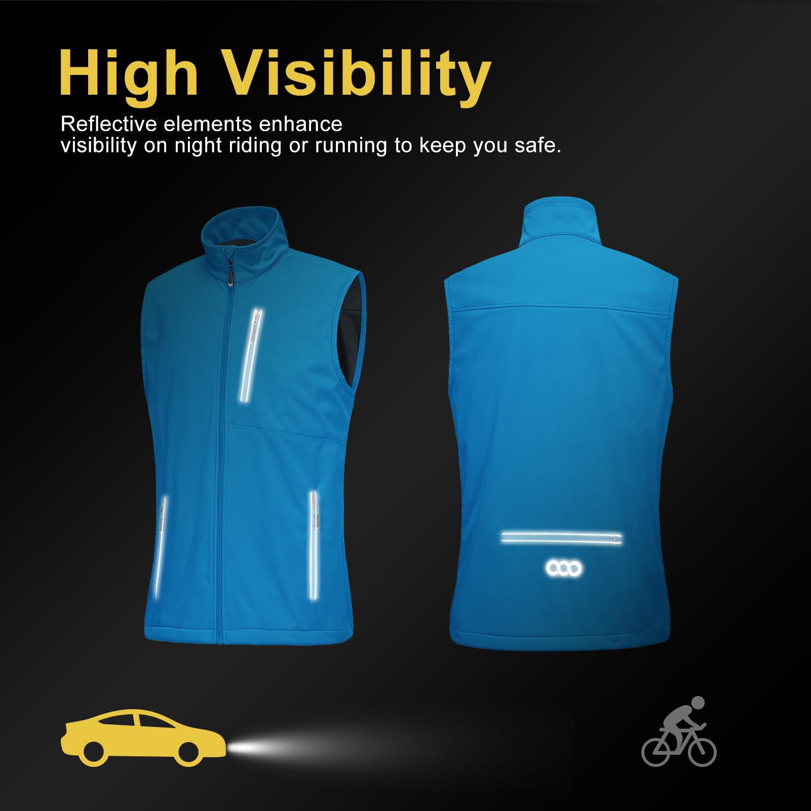 Chaleco ligero softshell impermeable a prueba de viento transpirable sin mangas para hombre 33,000ft