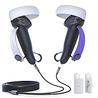 Vista 10 de Aubika Rechargeable Controllers Grips for Meta Quest 3S/Quest 3, Oculus Quest 3S/Quest 3 Charging Grips Cover Accessories, with 2