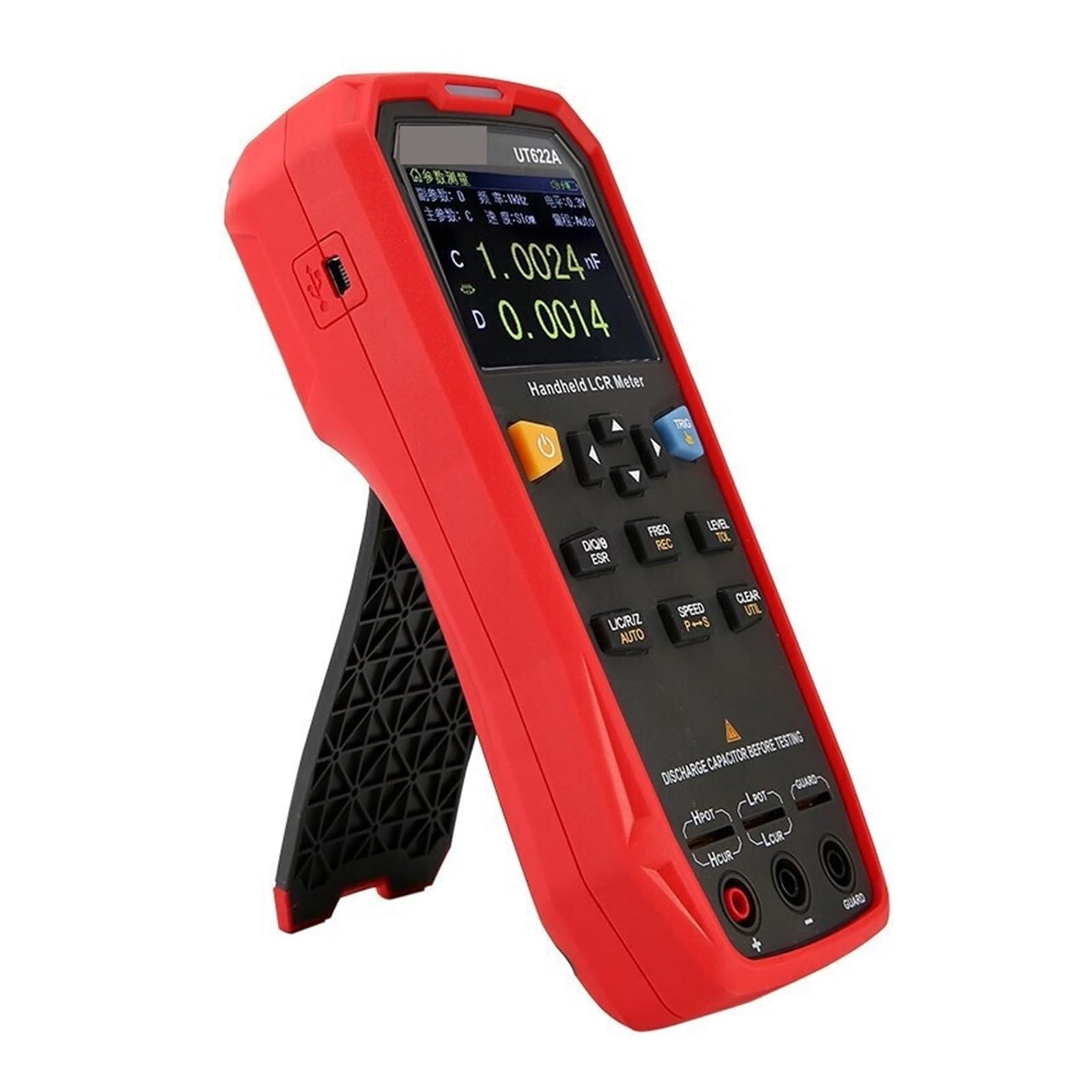 Tisch-LCR-Messgerät, UT622A Dreiphasiges Digitales Intelligentes Handbrücken-LCR-Messgerät, Elektrischer Multimeter-Tester, 10 KHz-Kapazitätsmesser, Hohe Genauigkeit, 2,8 Zoll TFT