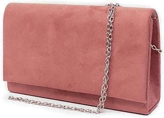 Pochette donna elegante cerimonia borsa piccola a mano clutch borsetta con tracolla catena da sera signora matrimonio comunioni battesimi cresima a busta primavera estate 2022 Tessuto scamosciato