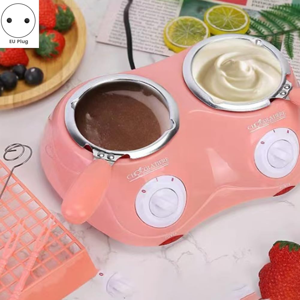 Horno Eléctrico para Derretir Chocolate con Caldera Doble, Máquina para Derretir Chocolate con Olla Caliente de Doble Velocidad, Enchufe de la UE