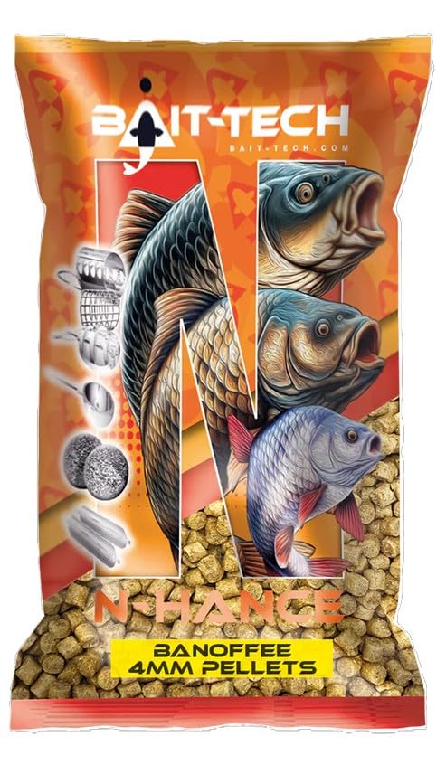 Bait-Tech N-Hance 700g Pellets 4mm Banoffee Flavour