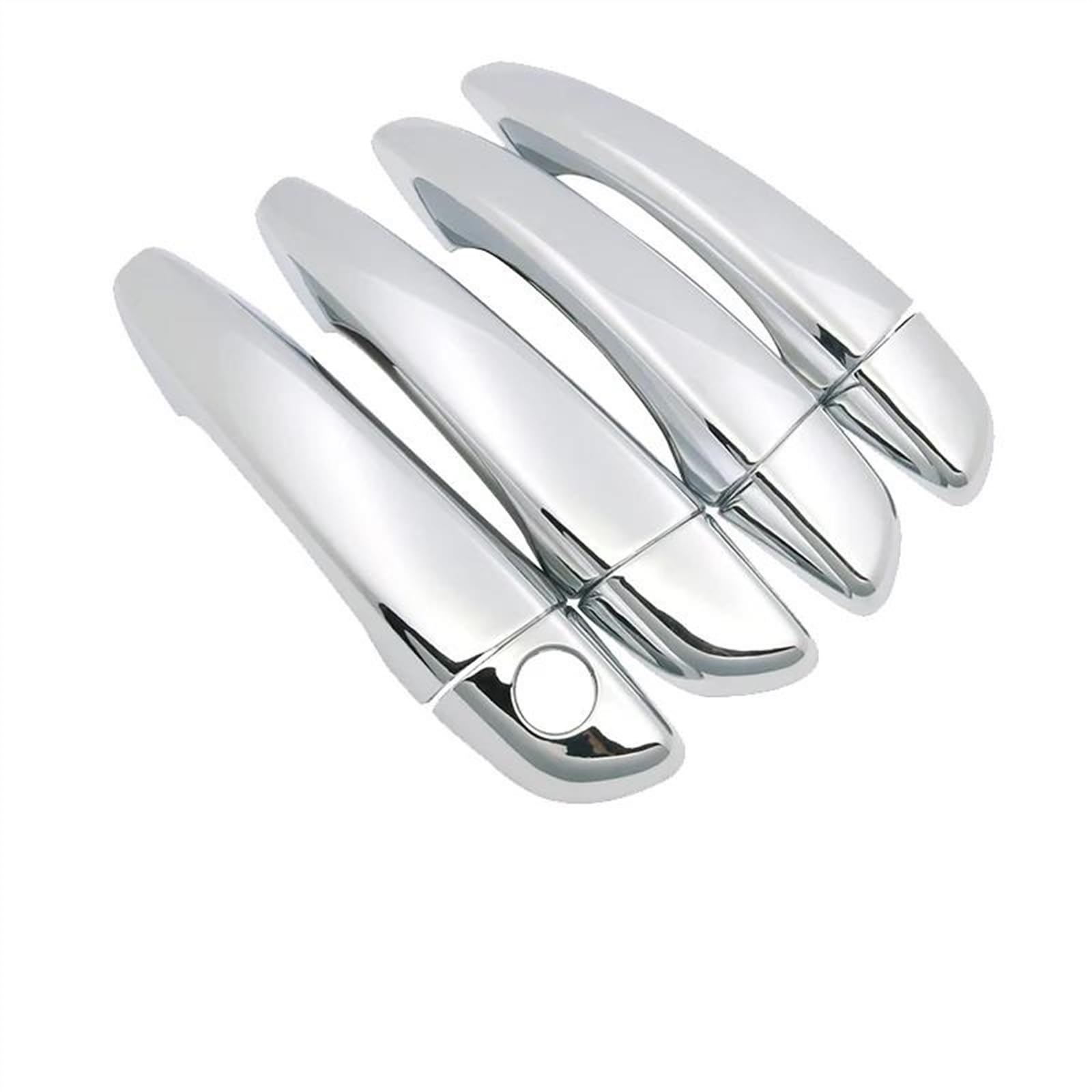 KJHOPY Car Door Handle Cover Trim for Peugeot 208 P21 2020-2023 Scratch Proof Set Chromium Styling Exterior Parts Accessories Exterior Door Handle(Chrome)