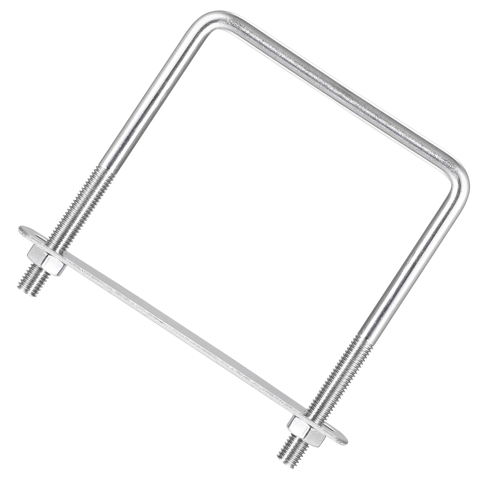 Unifizz Square U-Bolt,3 Set 304 Stainless Steel M8 U Bolts 95mm(3.82") Inner Width 118mm Length with Nuts and Frame Plate for Automobiles Boat Trailer