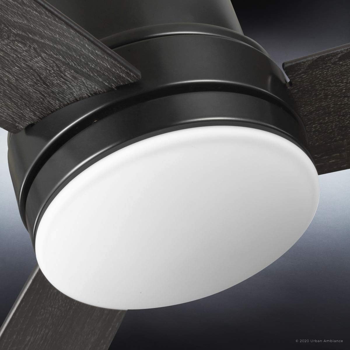 Featured Product Luxury Modern Indoor Ceiling Fan, Small Size: 15.6H x 44W, with Contemporary Style Elements, Midnight Black Finish, UHP9220 from The Capitola Collection by Urban Ambiance