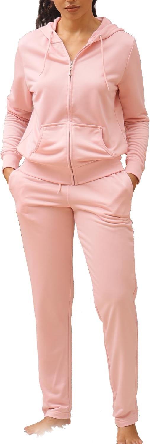Facitisu Tracksuit for Women Set 2 Piece Joggers Terry Jogging Sweat Outfits Hoodie and Sweatpants