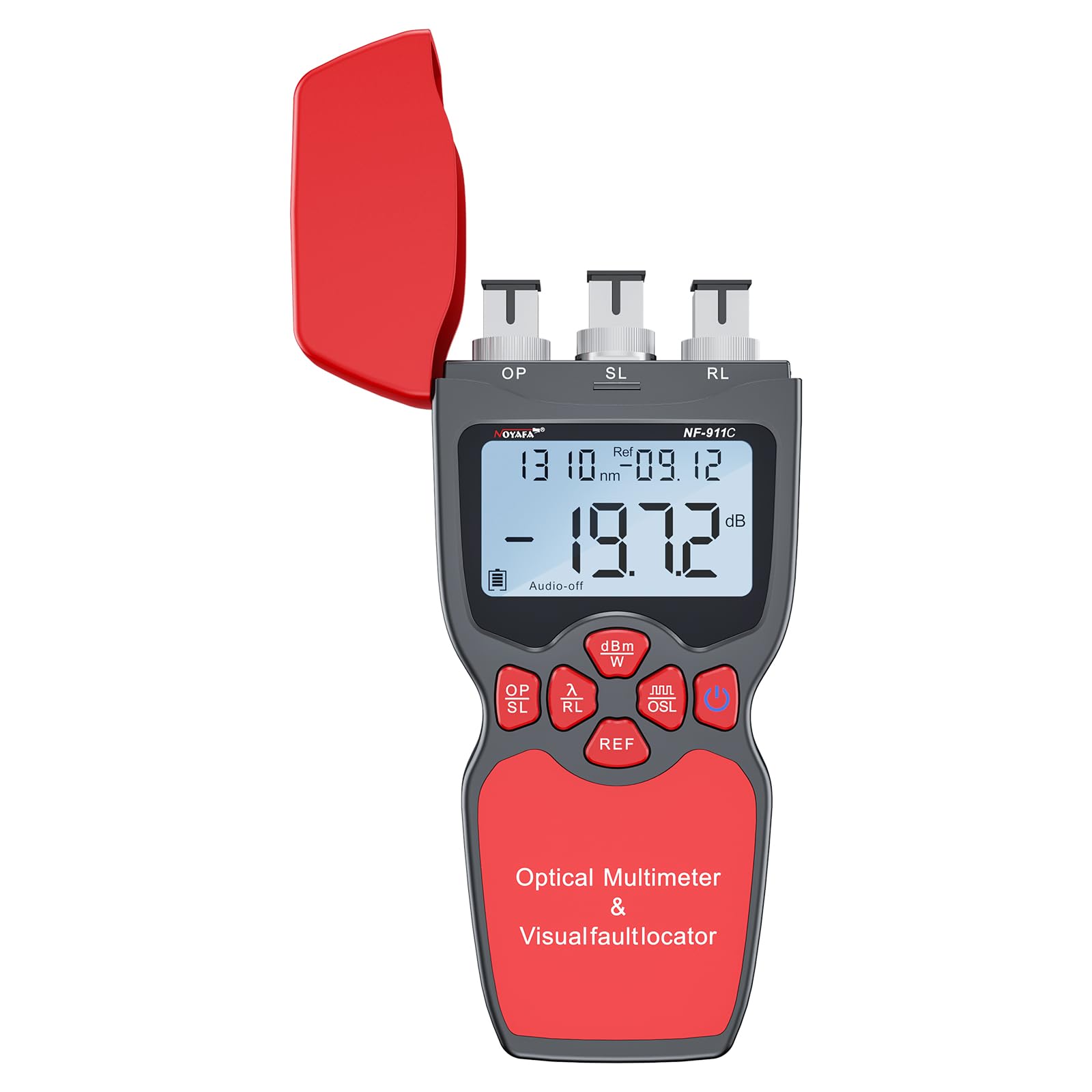 NOYAFA Fiber Optic Cable Tester, PON Power Meter, FC/SC/ST/LC Interface Cable Test Tool, Built-in 20mW Visual Fault Locator, Portable Fiber Optic Power Meter CCTV CATV Engineering Maintenance