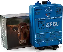 Eletrificador De Cerca Elétrica Rural Zebu ZK200 Bivolt Azul