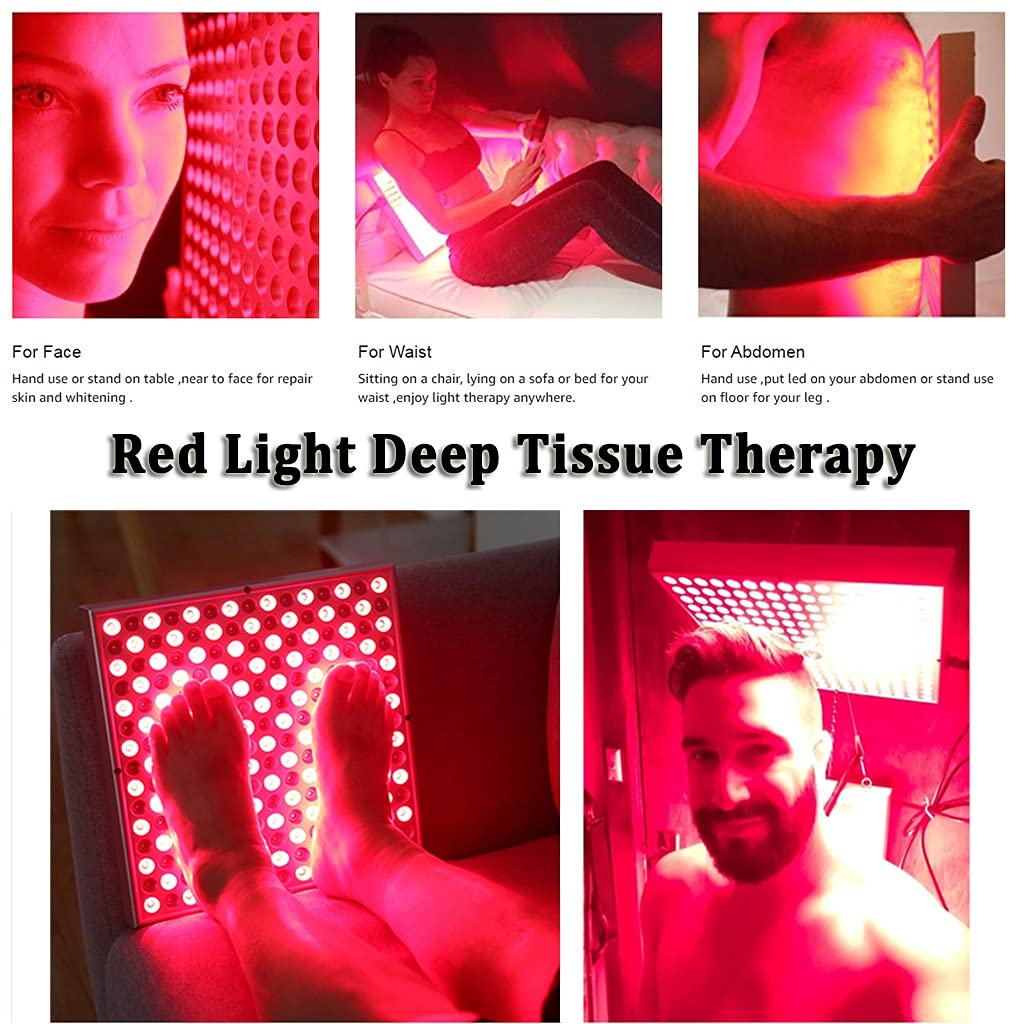 225 LED Lámpara de Calor Luz Infrarroja-Dispositivo de Terapia de Luz Roja de 45 W-Luz Roja de 660 NM y Luz Infrarroja Cercana de 850 NM -para Rostro,Cuerpo,Antienvejecimiento,Alivio del Dolor