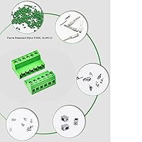 Vista 4 de Conector de bloque de terminales de tornillo de paso de 0.200 in enchufable con enchufe Phoenix para cable 28-12AWG (10 pares, 0.200 in - 4P)