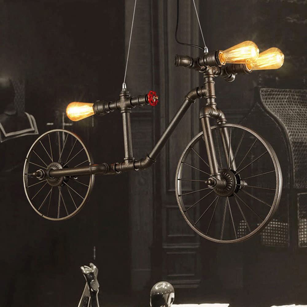 Lustre industriel vintage à 3 lumières en tuyau d'eau pour optimiser l'éclairage de salon