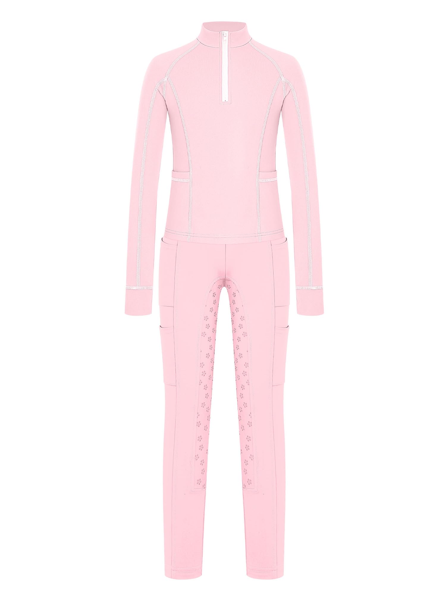 iiniim Completo Sportivo Bambina Completo Palestra Bambina Anni Leggings L'Equitazione Abbigliamento Equitazione Bambine Fitness Rosa 11-12 anni
