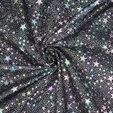 CABODYALS Tela de Tul de Malla Negra Transparente con Estrellas Brillantes de 168cm Y 91cm, Colorida, con Lentejuelas, Hilo Brillante, Poliéster, por Metro, para Coser, Hacer Faldas Tutú, Bodas, Manu