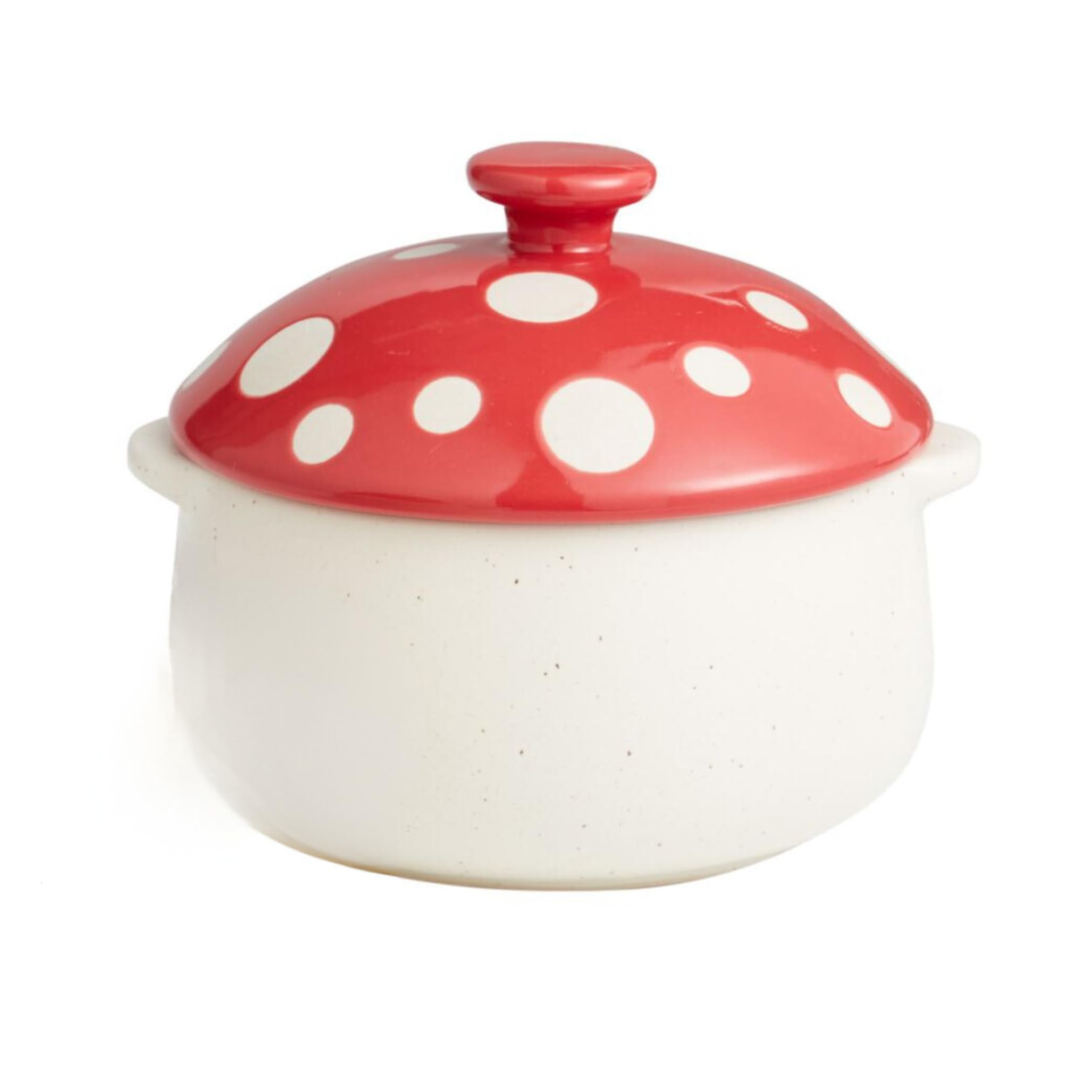 GoodsciousSpotted Mushroom Lidded Soup Crocks (Red)