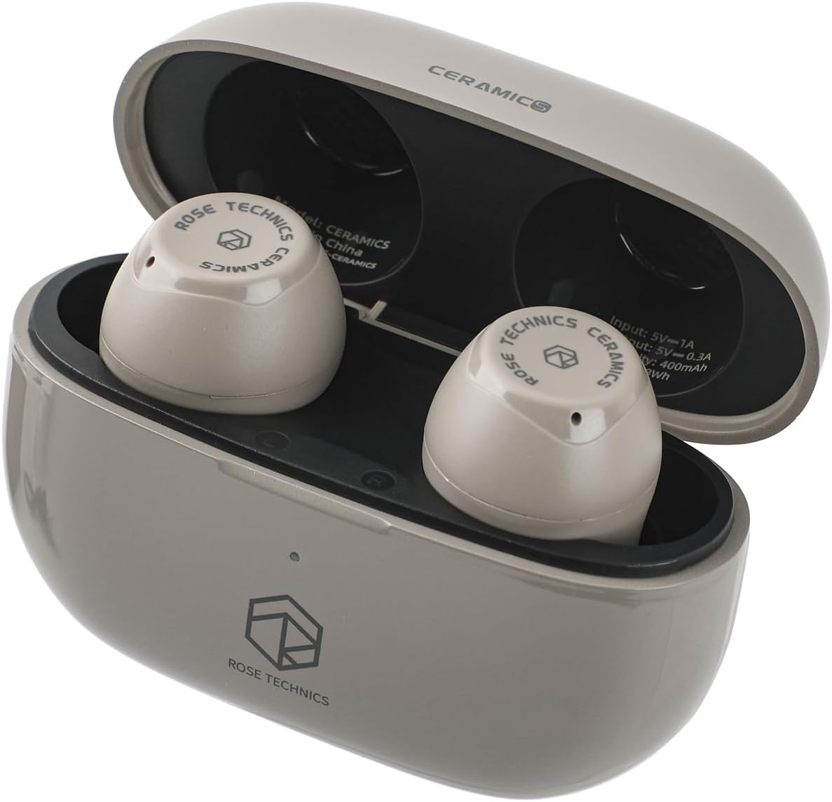 LinsoulROSE TECHNICS Ceramics Wireless Earbuds, 10mm DD HiFi Gaming Earbuds, Bluetooth 5.3 Earphones, with ENC Noise Canceling, Dual Connect, 60ms Latency for Workout (Grey, Rose Technics Ceramics)