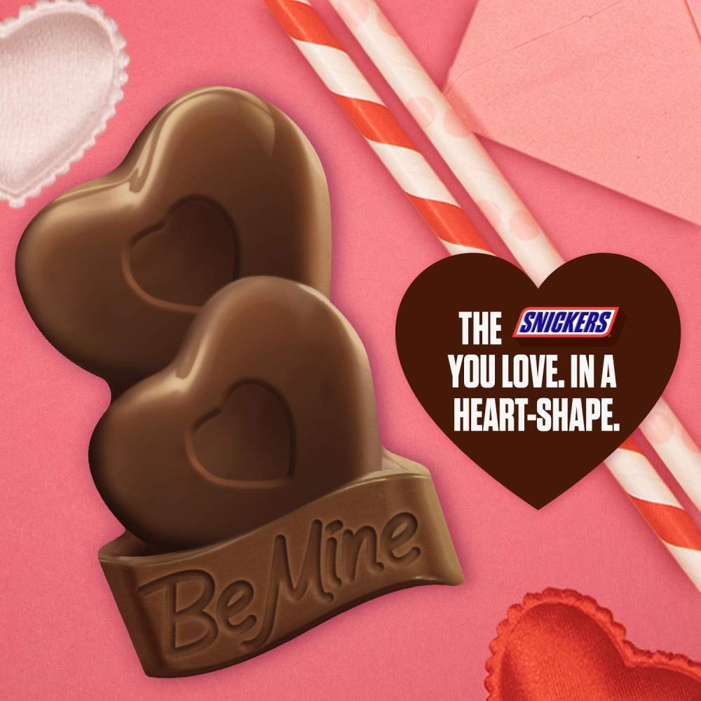 SNICKERS Valentine's Singles Size Chocolate Heart Candy Bars