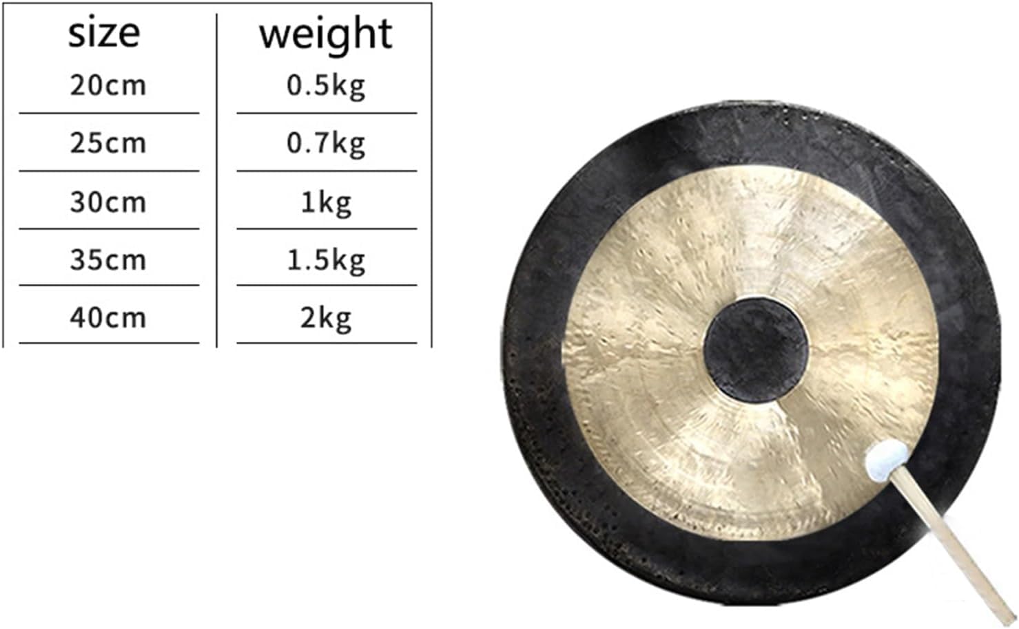 Gong De Cobre Tradicional Gong Grande,Gong Chino Drummer Feng Shui Gongs,con Martillo De Gong, 20cm