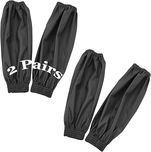 Yzurbu 2 pares de fundas para brazos, protector de poliuretano para brazo con puños elásticos de cuatro agujas, impermeable, resistente al aceite,