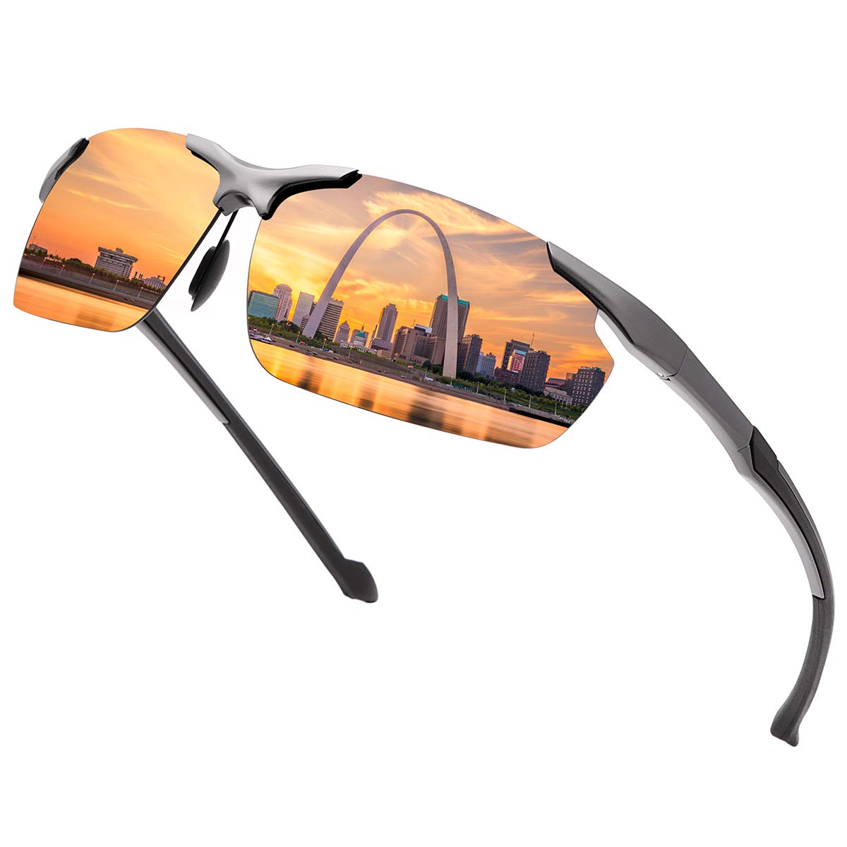 YIMI LJIMI Gafas de sol polarizadas Gafas deportivas 100% protección UV400 CAT 3 CE para hombres y mujeres ciclismo pesca MTB running conducción golf bicicleta deportes al aire libre súper ligero montura