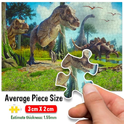 Image of Generic Dinosaur Jigsaw Puzzles 500-Piece for Kids and Children - Wild Animal, Gifts, Fun and Creative Game - Ages 6+