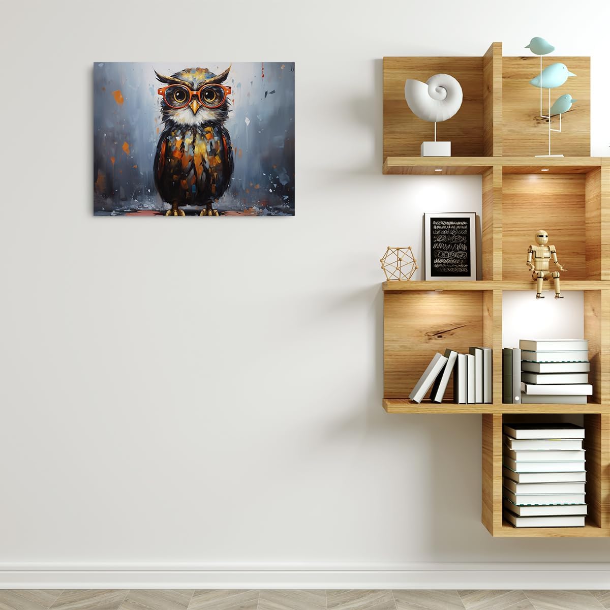 TBT Owl Decor Wall Decor Owl Gifts Canvas Wall Art Funny Owls Animal Lovers Gifts Framed Poster Artwork Prints for Home Farmhouse Bathroom Kitchen Bedroom Living Room Decorations 15" x 11.4" - Image 5