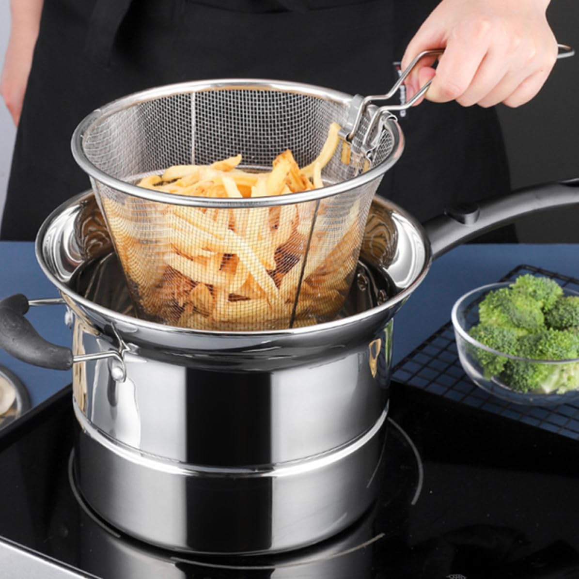 Pentola per Pasta in Acciaio Inox Manico Stile Casual, Distribuzione Uniforme del Calore, Facile da Usare, Set 1 Pezzo, per Cucina Domestica Stili multipli