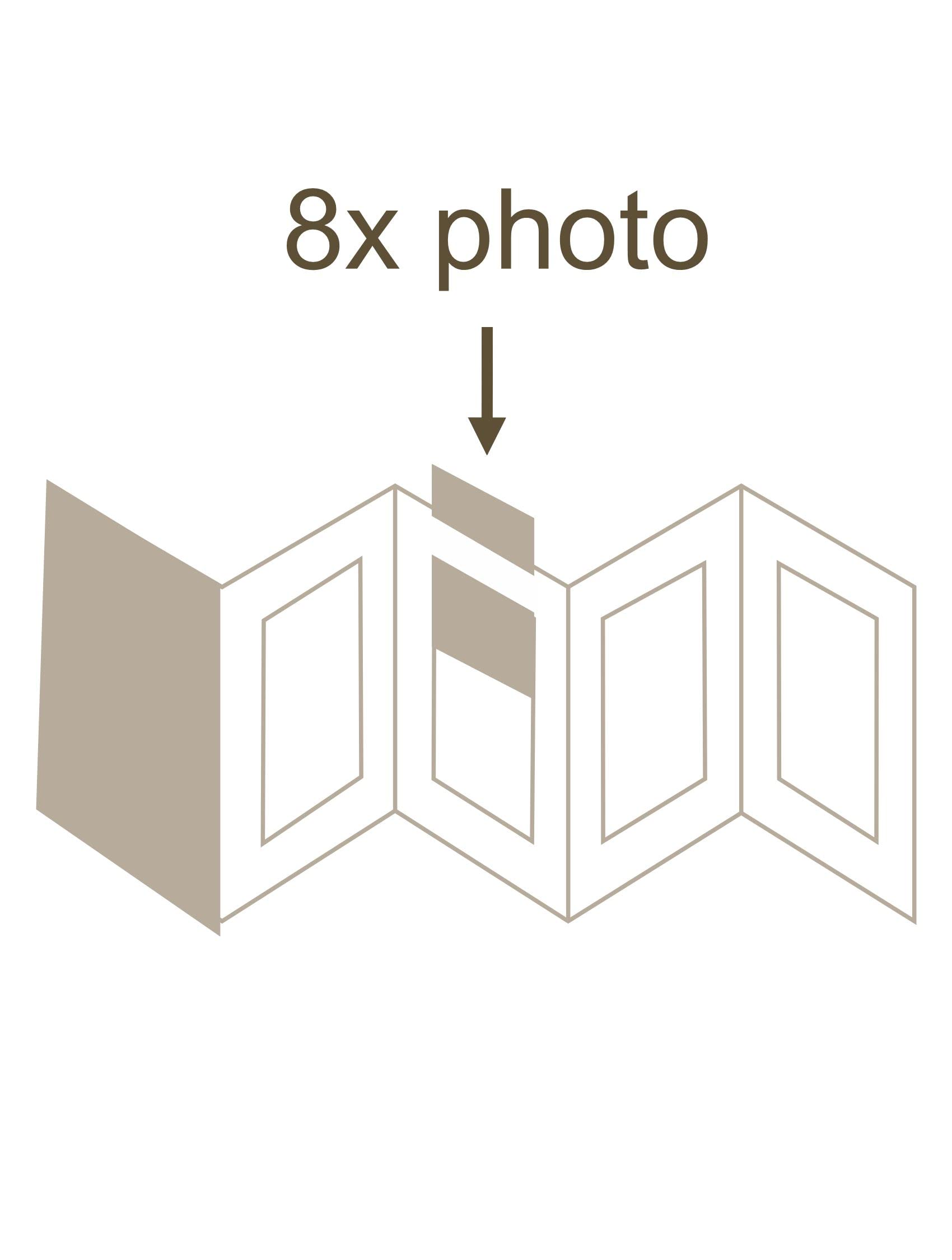 Deknudt Leporello weiß 8 x 10 x 15 Leder für 8 Bilder A66DC18PH (Packung mit 4)