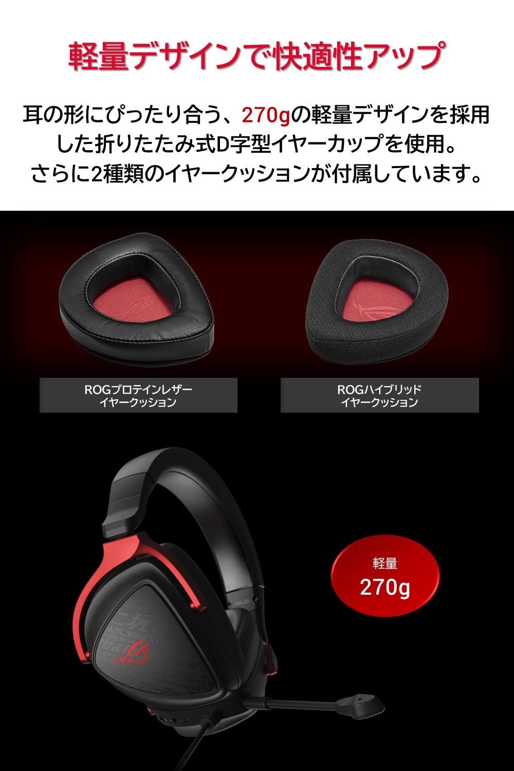 ASUS ゲーミングヘッドセット ROG DELTA S COREサムネイル6