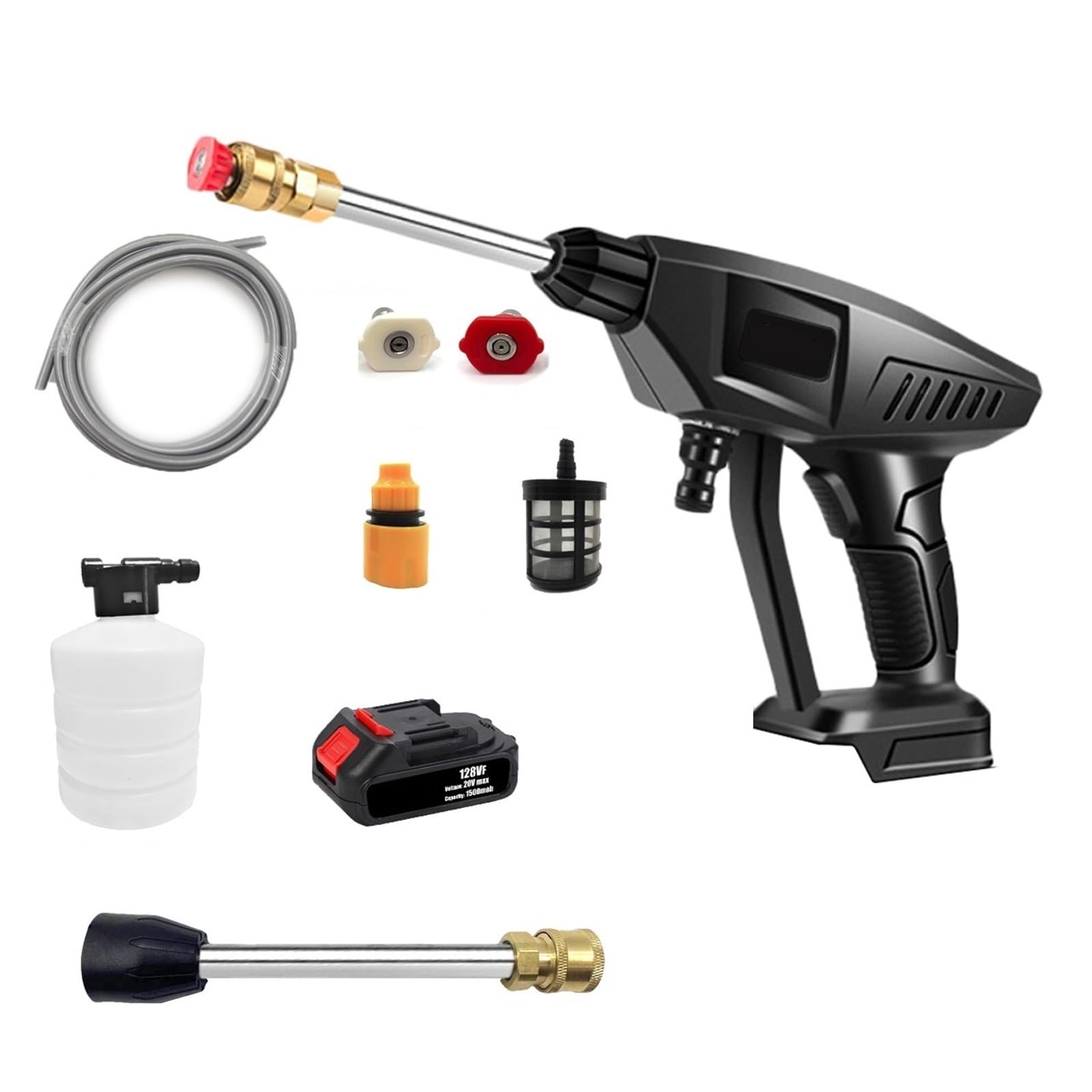 18-21V 30Bar Pistola De Pulverización Agua Lavado Coche Alta Presión Inalámbrica Generador Espuma Lavadora Portátil For Batería Potente Chorro A PresióN