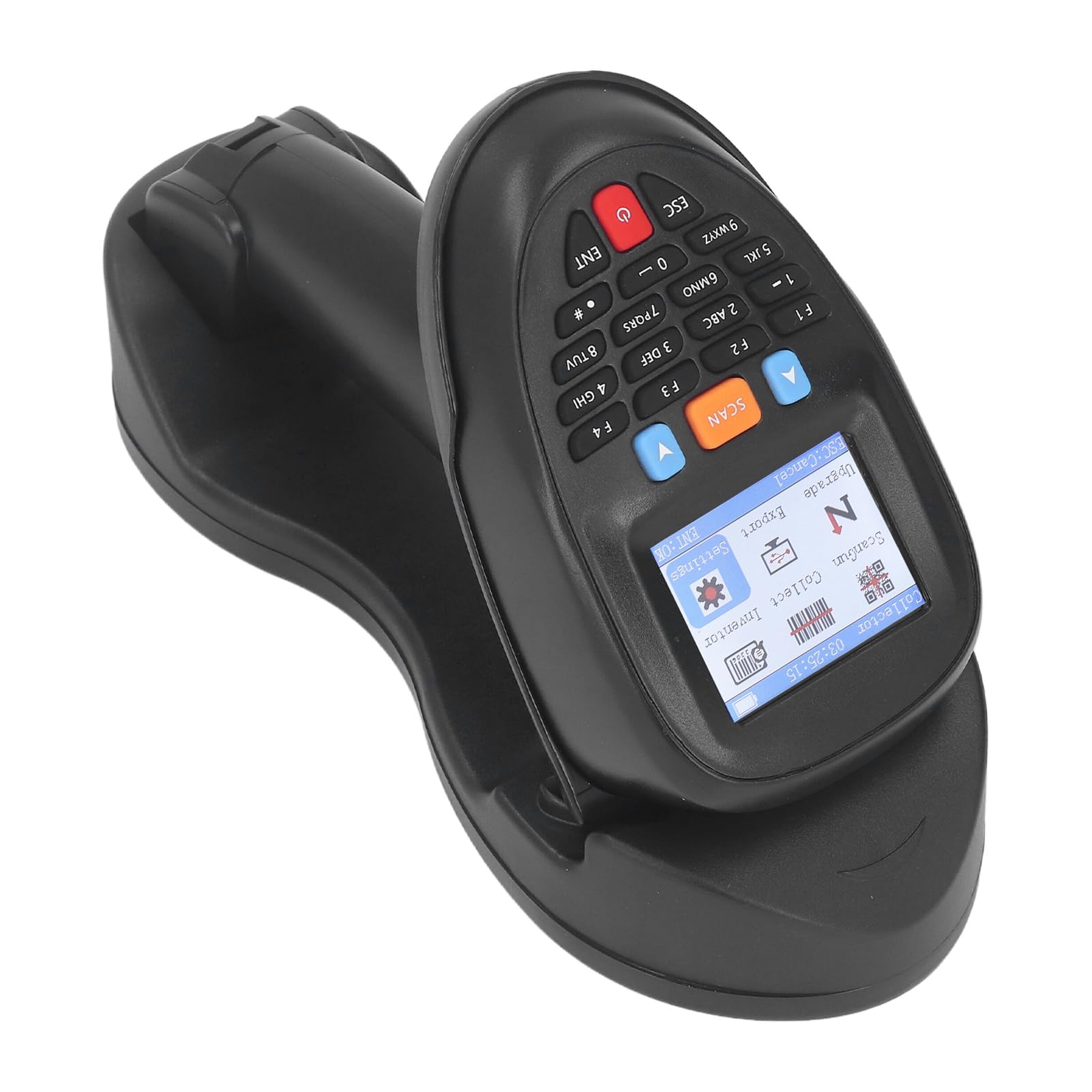 Lettore di Codici a Barre Lettore di Codici a Barre CCD Wireless a Luce Rossa da 2,4 GHz Display da 2,2 Pollici Raccoglitore Dati Lettore di Codici a Barre Base di Ricarica