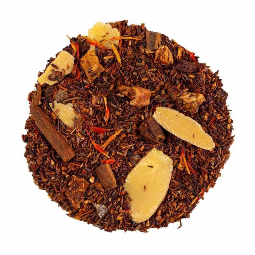 Rooibos de Manzana, Almendra y Canela a Granel 100 Gramos - My Tea Moments - Cultivo Sostenible - Ingredientes Naturales: Almendra, Canela, Cártamo, Manzana.
