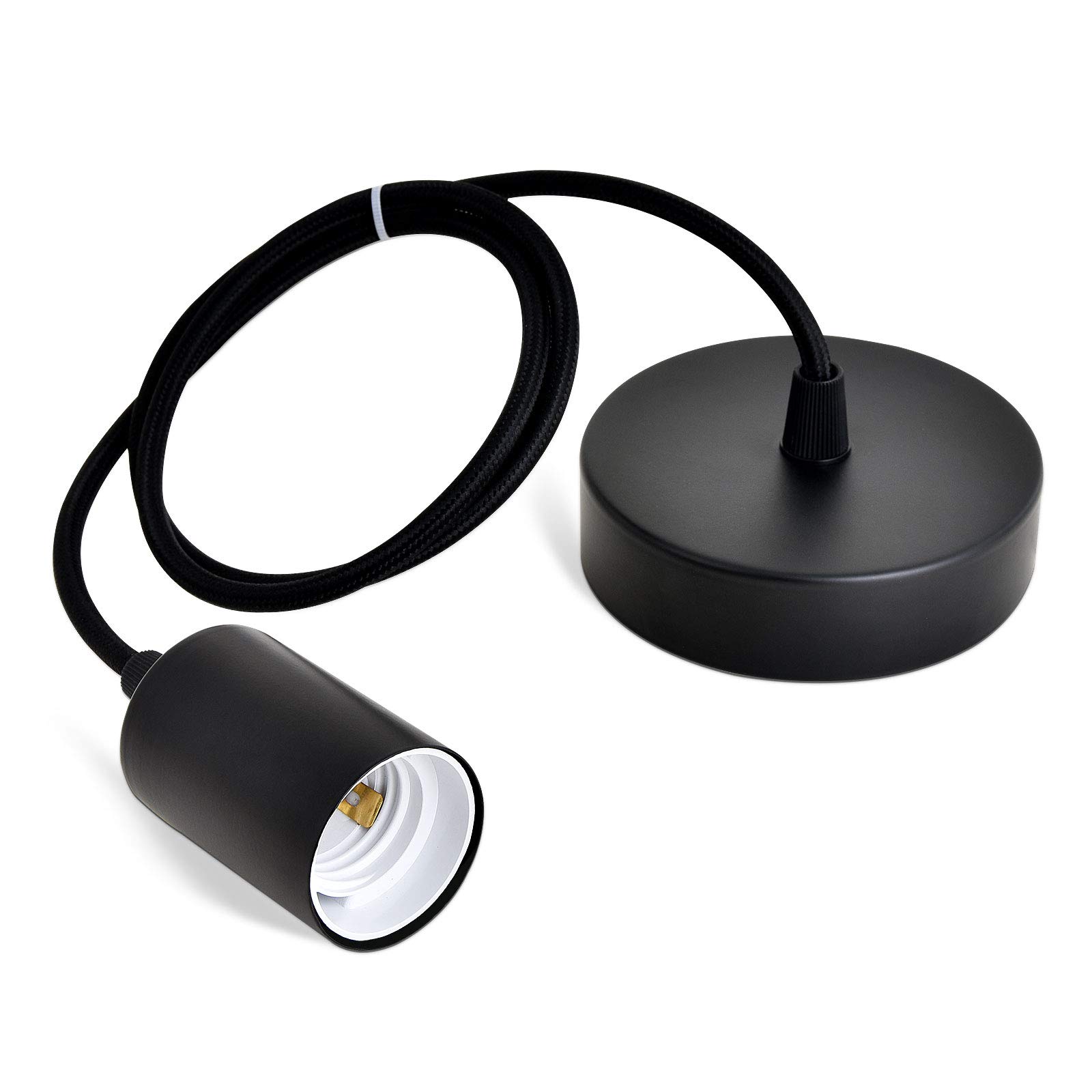 Modern Black Ceiling Pendant Light Fitting with E27 Lamp Holder,Metal