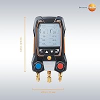 Vista 9 de Testo 550s Smart Kit - Colector digital con válvula de 2 vías, sondas de temperatura 115i (x2), sonda de vacío 552i, juego de mangueras