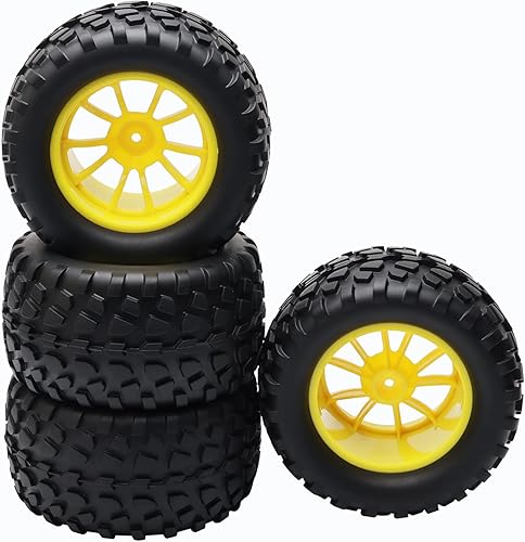 Miniatura 8 de Neumáticos y ruedas para camiones RC 4 neumáticos de 5.118 in 110 Monster Truck RC y cubo de llanta hexagonal de 0.472 in con inserto de espuma para