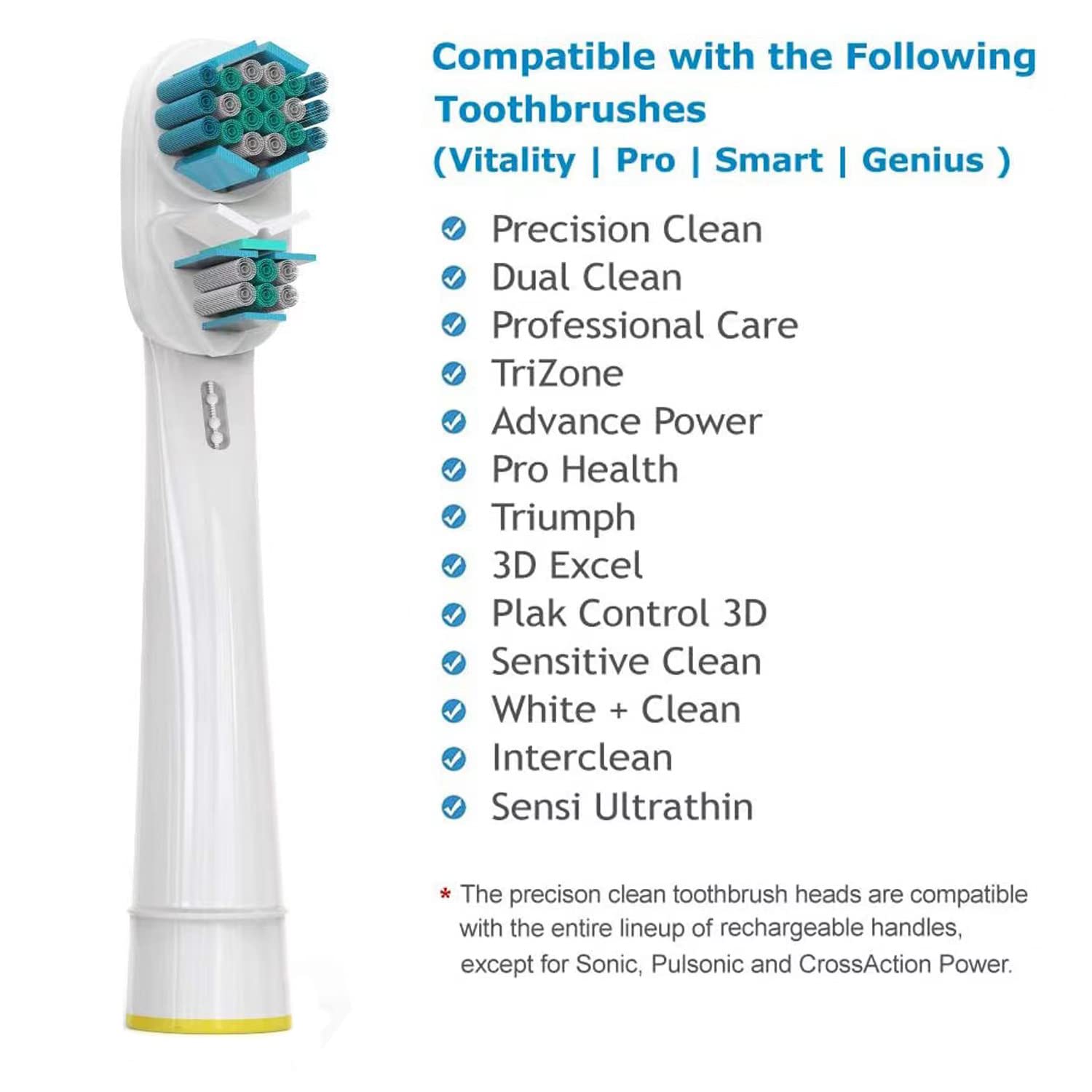 Lot De 8 Têtes De Recharge Pour Brosse à Dents électrique - Compatibles Doubles, Neuves