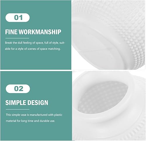 Miniatura 5 de Vaguelly Jarrones de plástico para arreglos florales, 1 paquete de jarrón de plástico compuesto de imitación de porcelana esmaltada con aspecto de