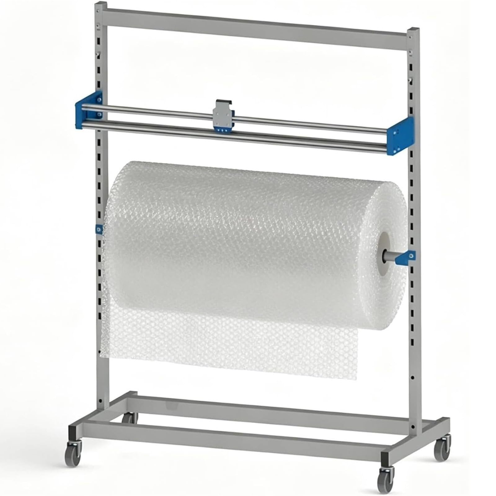 Dispensador Rollos Plástico Burbujas, Con Cortador | Portarrollos Embalaje Móvil For Película Burbujas, Papel Kraft, Película Estirable, For Embalaje(≤1600mm)