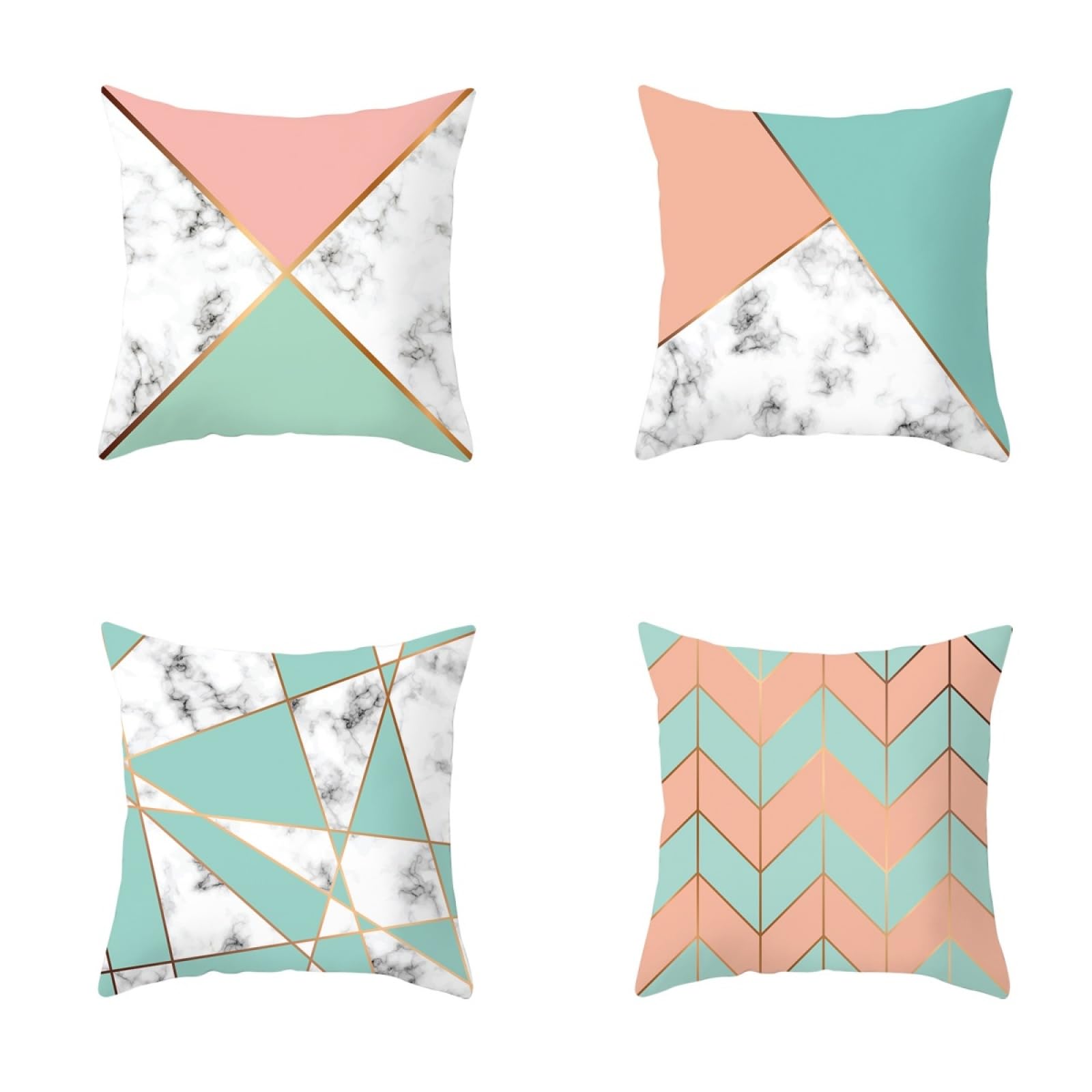 Cushion Covers Light Orange White Pillow Cases 4 Pack Sofa Cushions 40x40cm