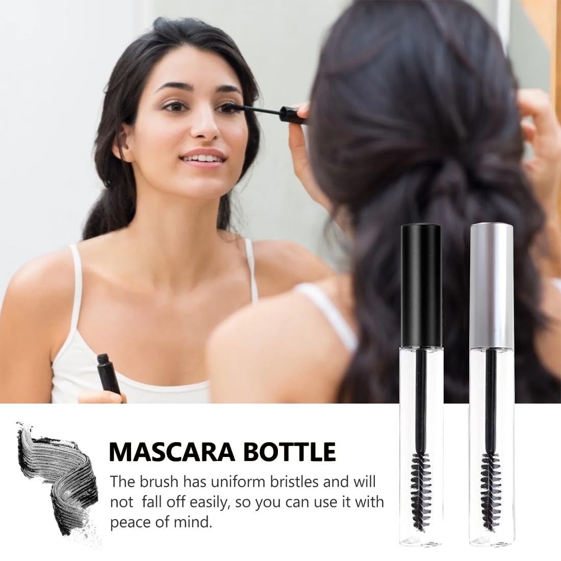 SOLUSTRE Leere Mascara-Fläschchen – 2 Stück Mit Pinsel & Trichter | Für Wimpernserum Oder Öl, Praktisch Unterwegs