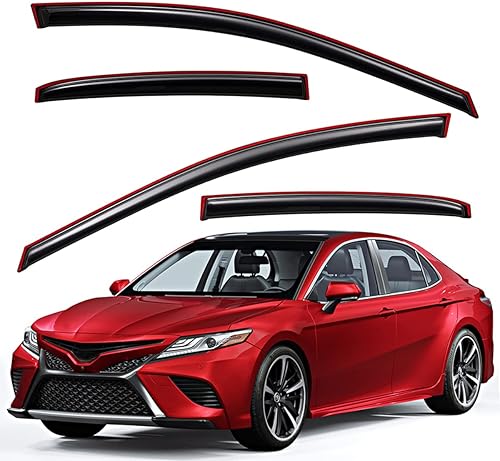 Lightronic Visera de ventana de ventilación automática con clip extra duradero, compatible con Toyota Camry 2018-2024, protección UV, deflector de