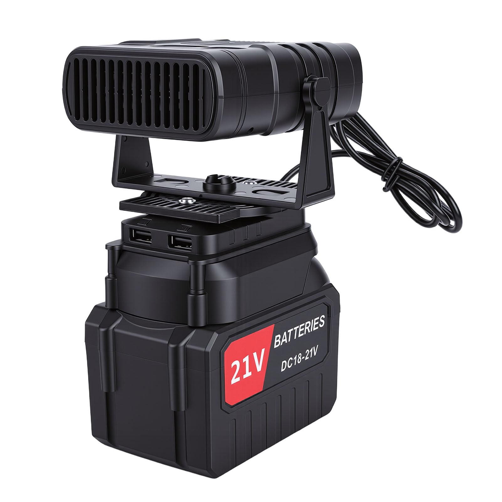 Sxhlseller Stufetta Portatile a Batteria con 2 Batterie Ricaricabili da 3,9 Ah, 2 Livelli di e Ventola Silenziosa da 30 DB per Campeggio, Tende, Uffici o Studi (Spina europea)