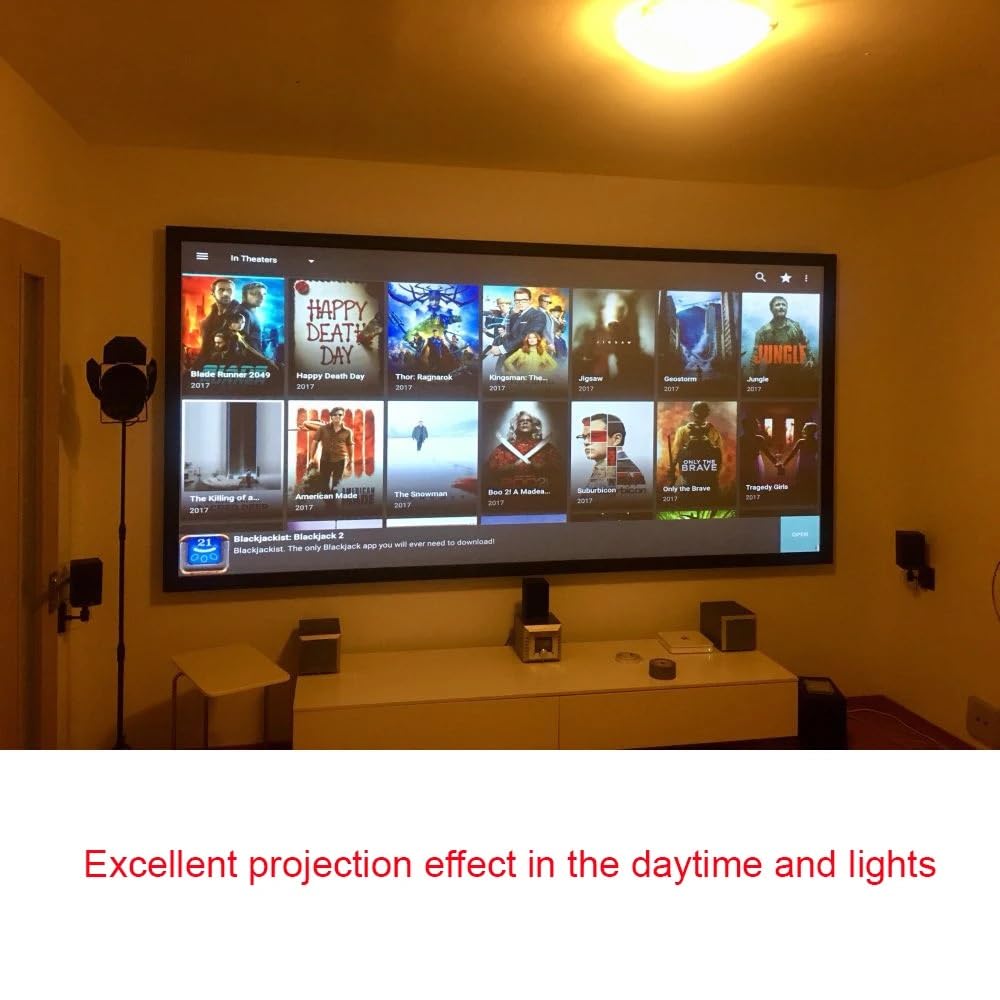 Ekrany Projekcyjne, Inteligentny Ekran Projekcyjny Do Domu, 16:10, Kurtyna Anty-Światłowa, Przenośna, Odblaskowa Tkanina 3D, Hd, Do Domu, Biura, Na Zewnątrz, 100 Cali