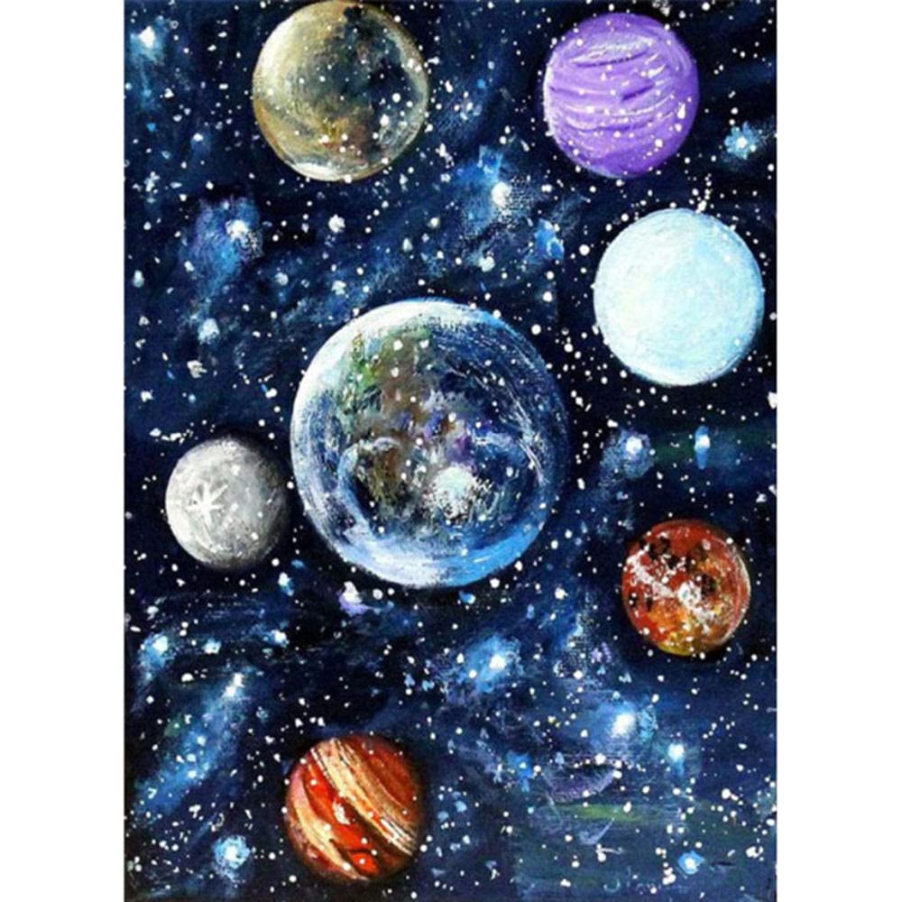 ZHXXFD Diamond Painting Strass Complet Enfant Espace Broderie Diamant Kit Complet Grand Format Paysage Peinture Diamant 5D Adulte Animaux Full Stitch Fille Kits 40X60CM(D160