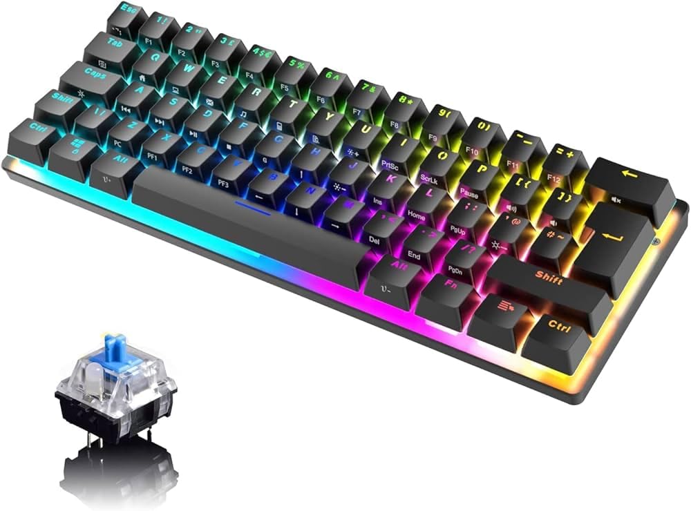 TBH Mechanical Gaming Keyboard – RGB Backlit, Hot-Swappable Switches, Anti-Ghosting & Custom Macros – Ergonomic Wired USB Keyboard for PC, Mac, Laptop & Gaming Setups (BLACK)
