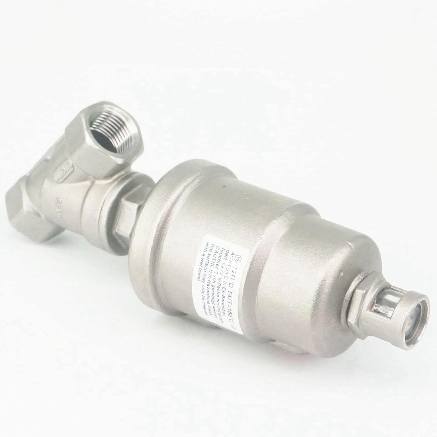 1/2インチ BSPTメス 常時開 304ステンレス製 空気圧アングルシート蒸気バルブ 新型ステンレスヘッド付き JVKQRFHYU