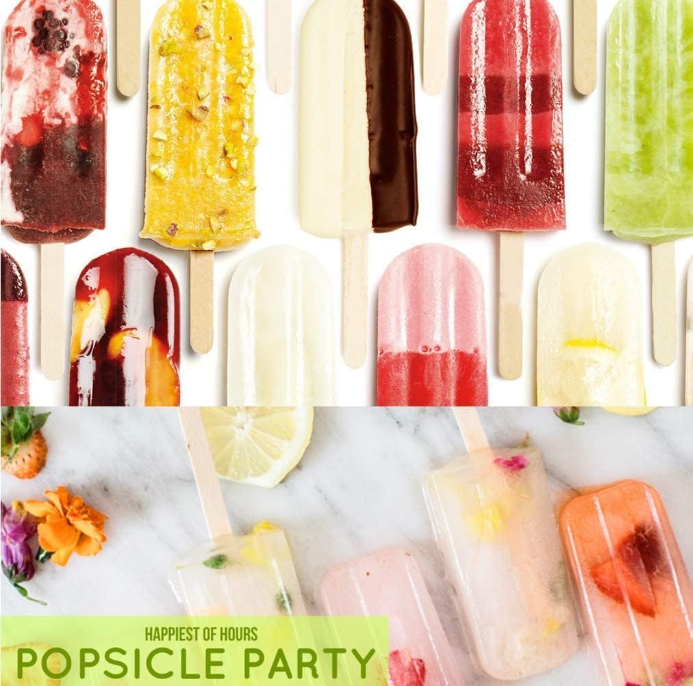 Homemade Popsicle Molds Shapes, Silicone Frozen Ice Popsicle Maker-BPA Free, with 50 Sticks, 50 Bags, 10 Reusable Sticks, Funnel and Ice Pop Recipes: Home & Kitchen