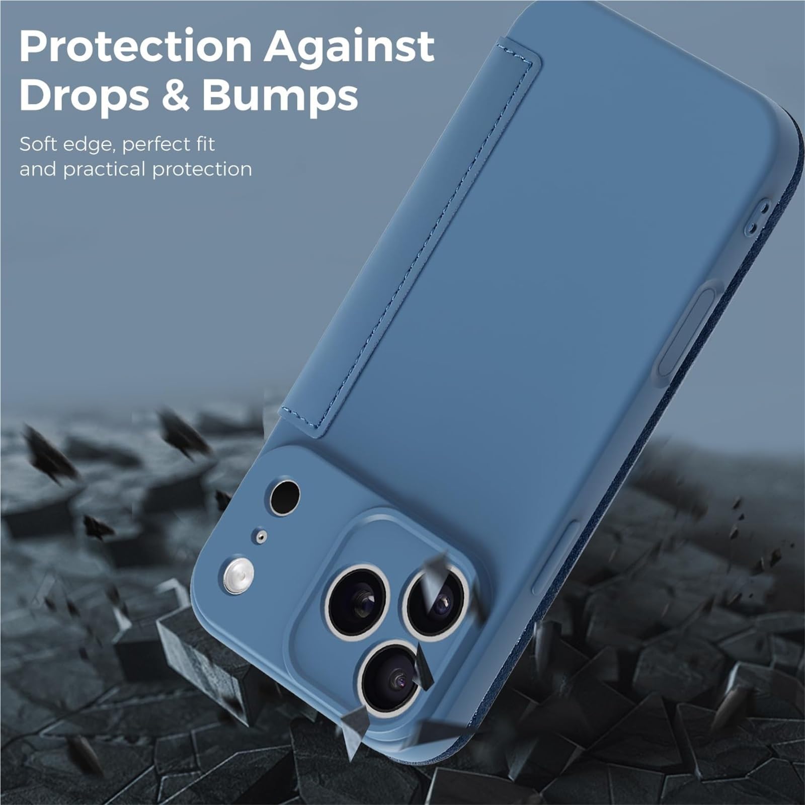 Genérico Etui na telefon iPhone 17 Pro Max/17 Pro/17 Air/17, silikonowe etui z gniazdem na karty ochronne etui (pomarańczowe, 17 Air)